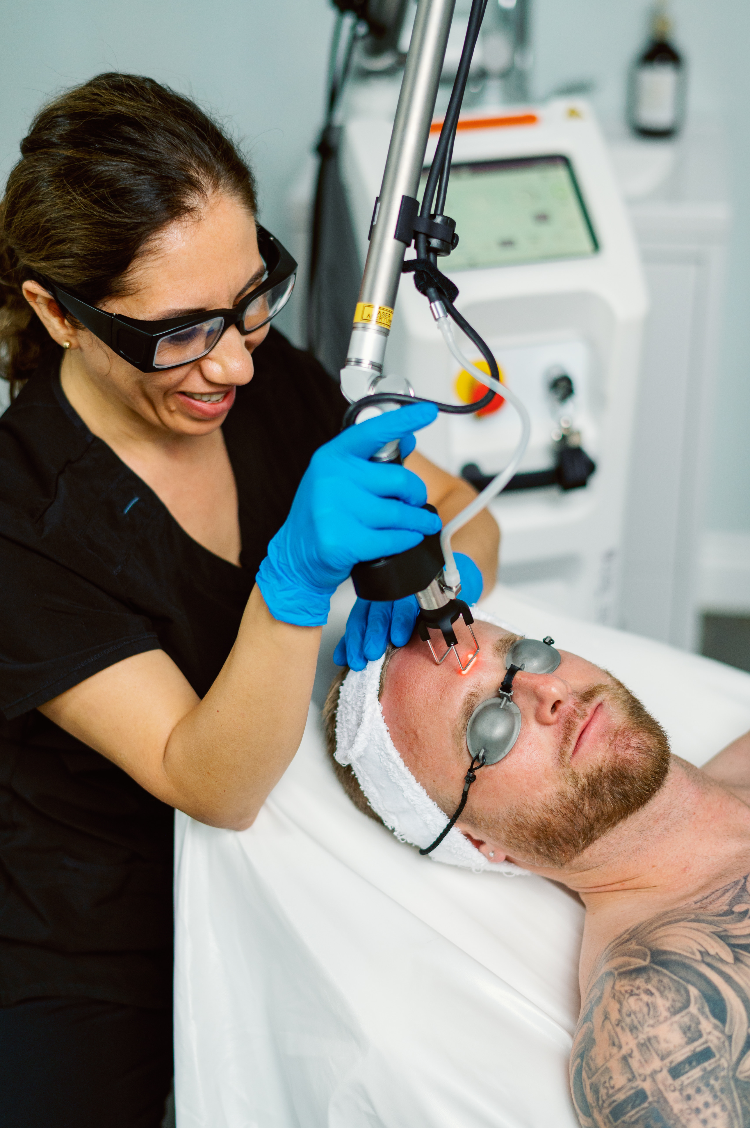 Laser skin resurfacing treatment in progress at Waterloo Medical Cosmetics