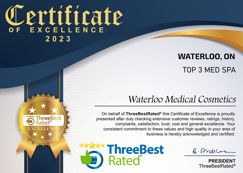 ThreeBestRated Certificate of Excellence 2023 — Waterloo Medical Cosmetics